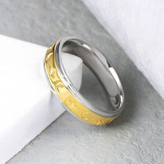 Moon Star Pattern Silver Ring for Women