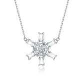 Zircon Rudder Pendant Silver Necklace for Women