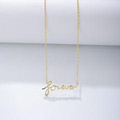 Valentine's Gift FOREVER Letter Sterling Silver Collarbone Necklace for Women