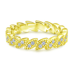 Full Circle Marquise Shape with Zircon Silver Ring for Women