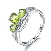 European Natural Peridot S925 Silver Ring for Women