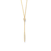 Long Tassel with Zircon Pendant Sterling Silver Necklace for Women