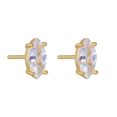 Marquise Shape Zircon Sterling Silver Stud Earrings