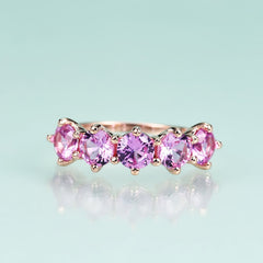 Barbie Pink Corundum Gemstone Rose Gold Colour S925 Silver Ring for Women