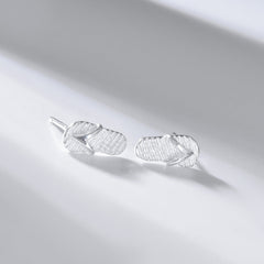 Mini Slippers Silver Stud Earrings for Women