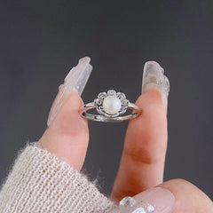 Freshwater Pearl Lace Edge Design Opening Sterling Silver Ring