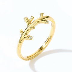 Ocean Coral Zircon Opening Sterling Silver Ring