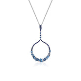 New Fashion Birthday Gift Natural Colourful Gemstones Circle Pendant Sterling Silver Necklace for Women