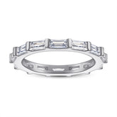 Full Circle Baguette Cut Zircon Silver Ring for Women