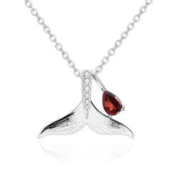 Whale Tail Pendant Sterling Silver Necklace for Women
