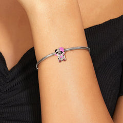 Melting Panda Doll Silver Pendant