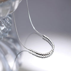 Mini Beading Square Silver Necklace for Women