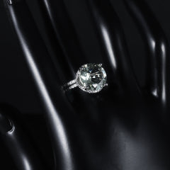Luxury Natural Green Crystal S925 Sterling Silver Ring
