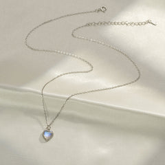 Crystal Heart Shape Pendants Collarbone Necklace for Women