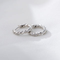 Twist with Zircon Silver Studs Earrings for Women