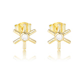Helm with Zircon Silver Studs Earrings for Women