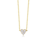 Small Zircon Heart-shape Pendant Silver Necklace for Women