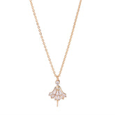 Zircon Ballet Girl Pendant Silver Necklace for Women