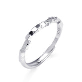 Irregular Small Cube Opening Sterling Silver Ring