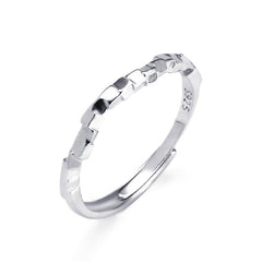 Irregular Small Cube Opening Sterling Silver Ring