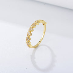 Love Shaped White Zircon Vintage Sterling Silver Ring for Women