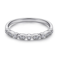 Marquise and Round Zircon Silver Ring for Women