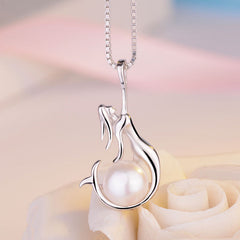(Pendant only) Mermaid Freshwater Pearl Silver Pendant for Women