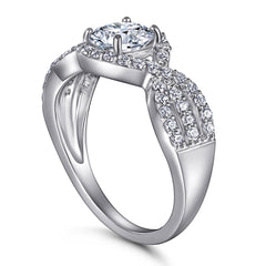 Round Zircon Eye Silver Ring
