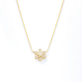 Zircon Snowflake Pendant Sterling Silver Necklace for Women