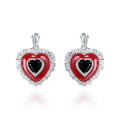 Colourful Natural Gemstone Love Design Silver Studs Earrings for Women