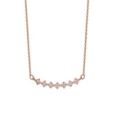 Single Row Square with Zircon Silver Necklace for Women