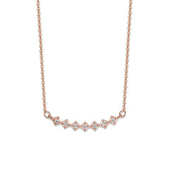 Single Row Square with Zircon Silver Necklace for Women