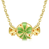 Bowknot Golden Candy Pendant Silver Necklace
