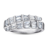 Snake Bones Design with Rectangular Zircon Silver Ring