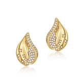 White Zircon Cherry Blossom Petal Sterling Silver Stud Earrings