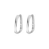 Irregular Silver Hoop Earrings