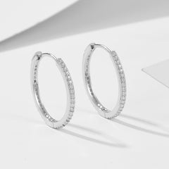 Zircon Sterling Silver Hoop Earrings