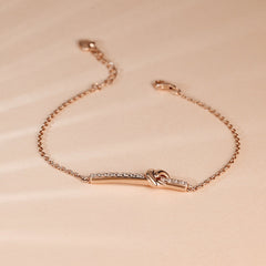 Heart with Zircon Bar Silver Bracelet for Women