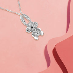 Zircon Bunny Silver Necklace for Women