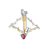 Cupid Bow Design Inlaid Natural Colourful Treasure Brooch Pendant Dual-use Silver Necklace for Women