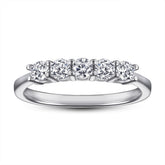 Row Zircon Silver Ring