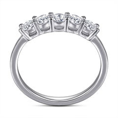 Row Zircon Silver Ring