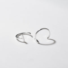 Curved T-shaped Silver Hook Earrings for Women