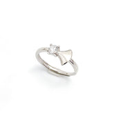 Small Trumpet with Zircon Silver Ring