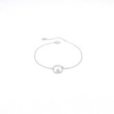 Small Zircon Circle Silver Bracelet