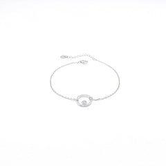 Small Zircon Circle Silver Bracelet