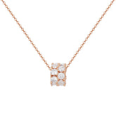 Double Row Zircon Ring Pendant Silver Necklace for Women