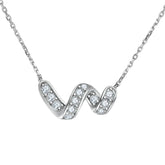Zircon Spiral Pendant Sterling Silver Necklace