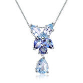 Premium Natural Topaz Creative Design Pendant Sterling Silver Necklace for Women
