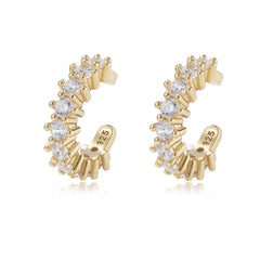 C-shaped Zircon Silver Ear Bone Clip Earring for Women